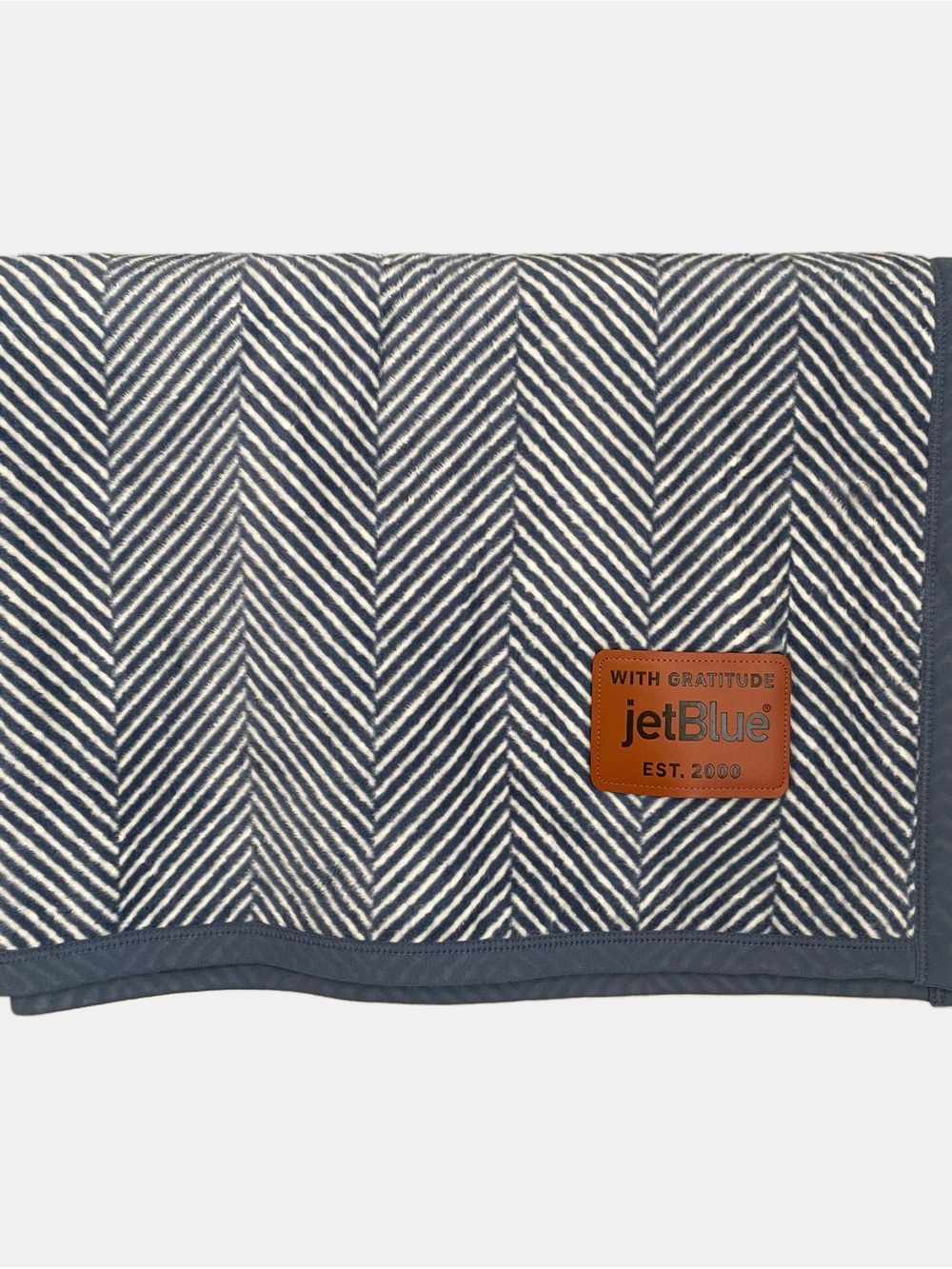 ChappyWrap x JetBlue Harborview Herringbone Navy Blanket Midi Size 40x60 inches